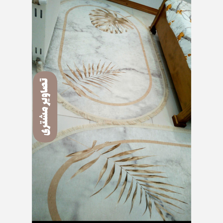 فرشینه بیضی مخمل سفارشی استُپ دار (لیز نمیخوره) (پس کرایه)