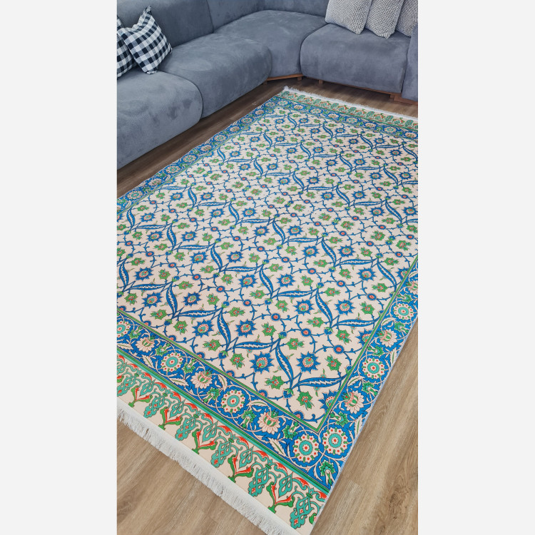 فرشینه مخمل طرح ابریشمی استُپ دار ( سُر نمیخوره) a054 (پس کرایه)