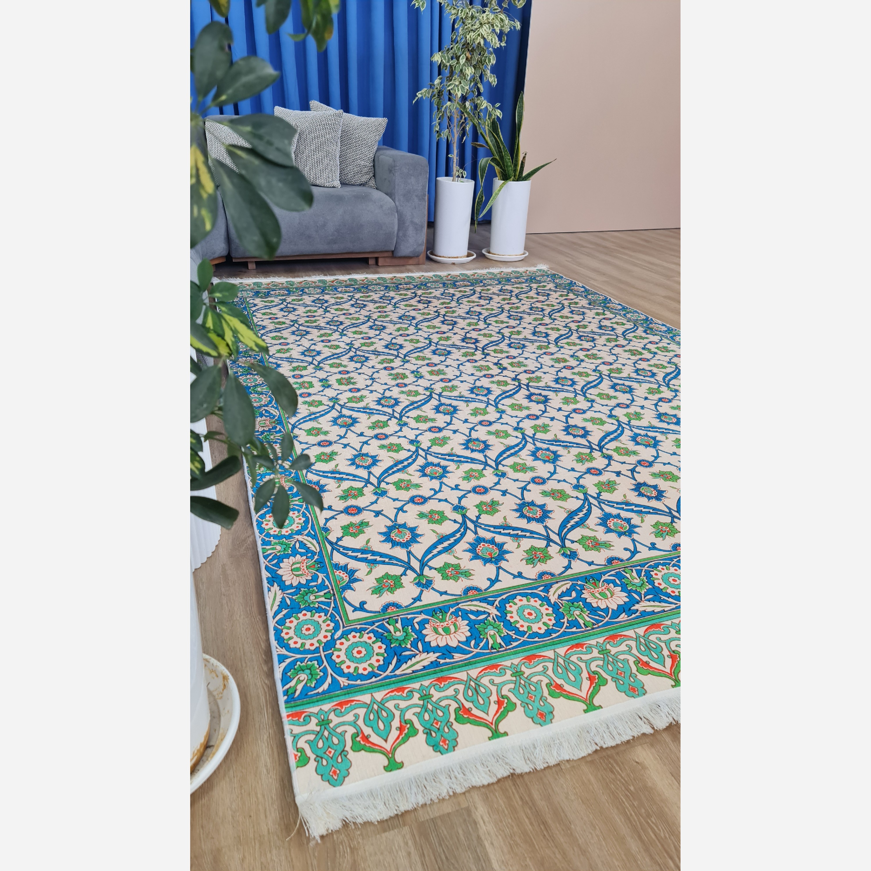 فرشینه مخمل طرح ابریشمی استُپ دار ( سُر نمیخوره) a054 (پس کرایه)