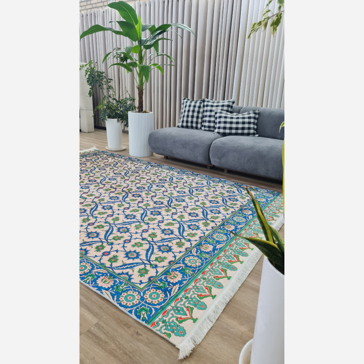 فرشینه مخمل طرح ابریشمی استُپ دار ( سُر نمیخوره) a054 (پس کرایه)