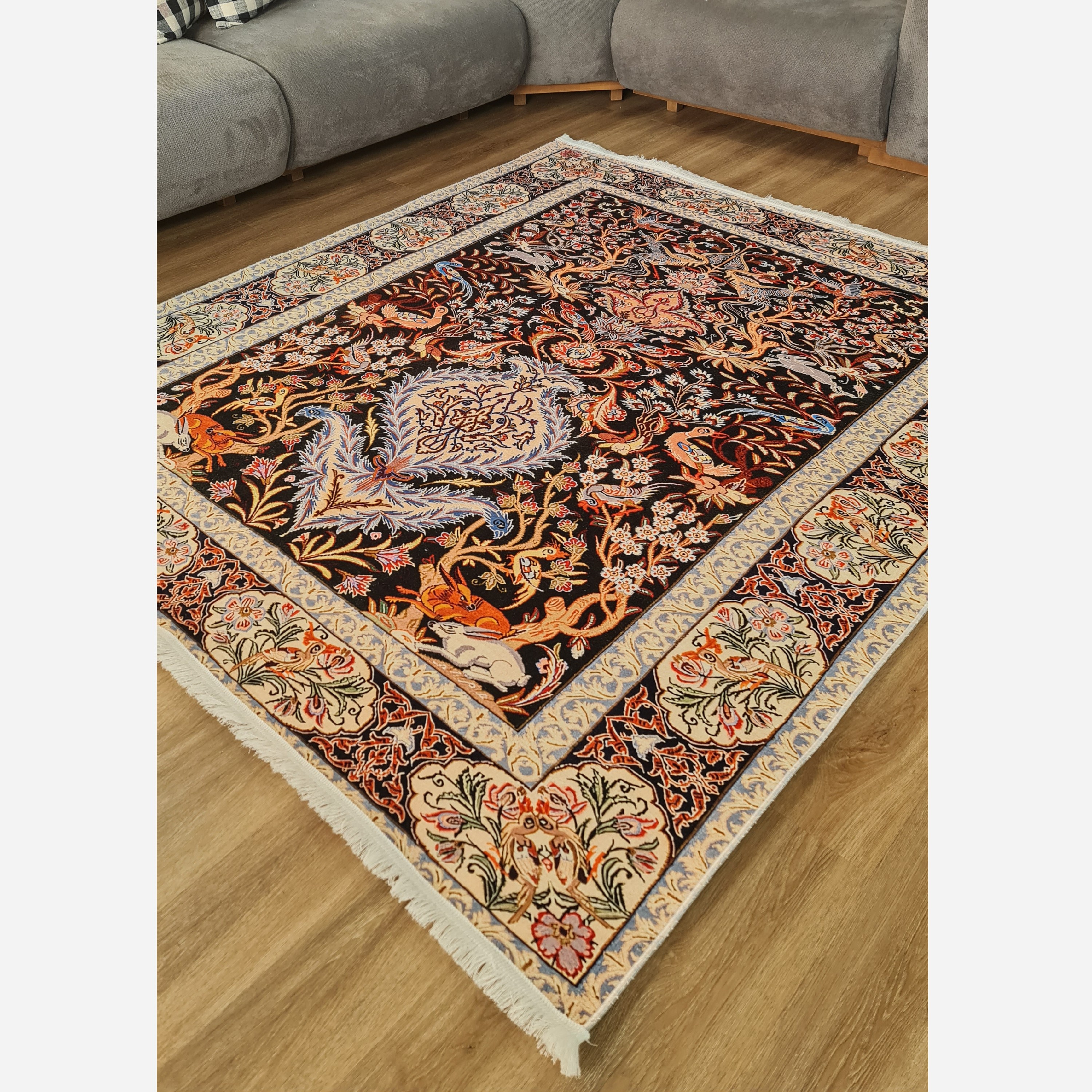 فرشینه مخملی مدرن طرح ابریشم استُپ دار (اصلا لیز نمیخوره) a035 (پس کرایه)