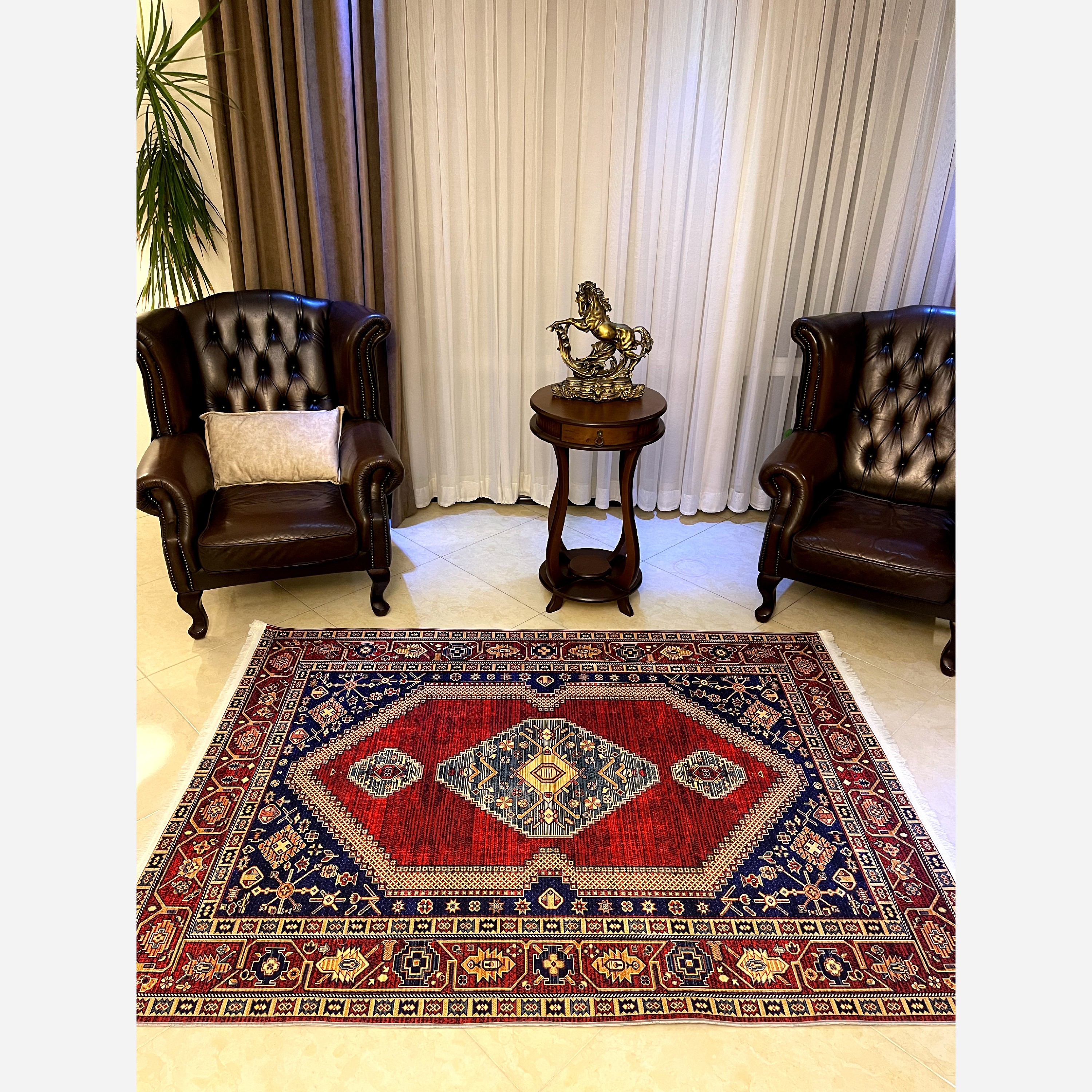 فرشینه مخمل مدرن طرح ابریشم استُپ دار (اصلا لیز نمیخوره) a173 (پس کرایه)