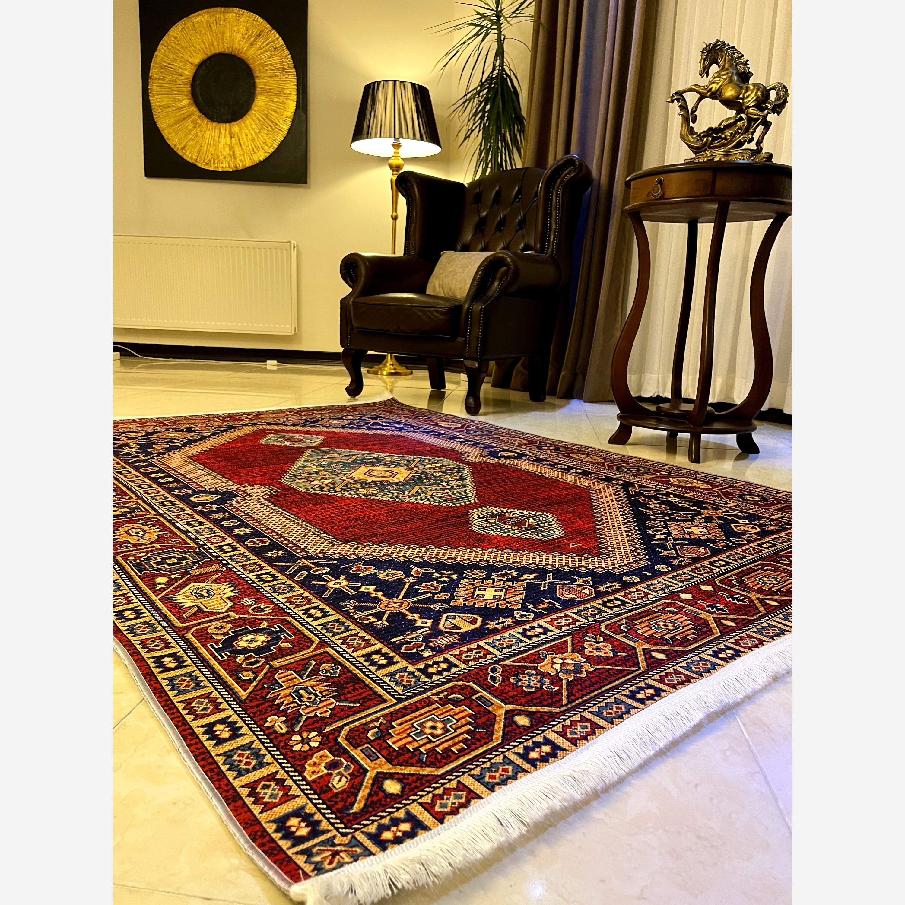 فرشینه مخمل مدرن طرح ابریشم استُپ دار (اصلا لیز نمیخوره) a173 (پس کرایه)