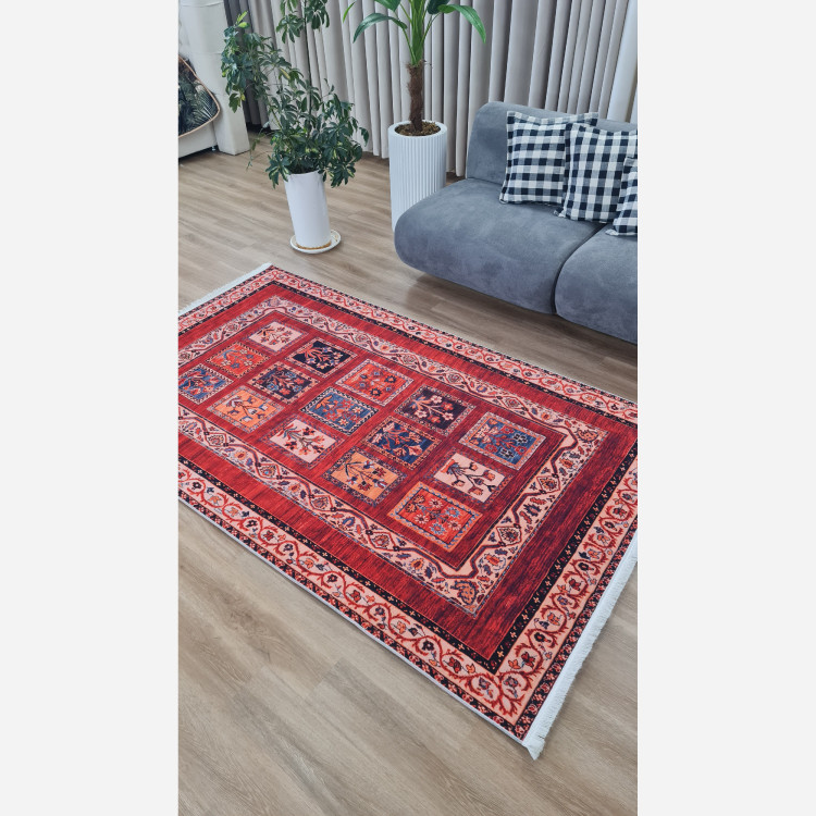 فرشینه مخملی مدرن طرح سنتی استُپ دار (اصلا لیز نمیخوره) a092 (پس کرایه)