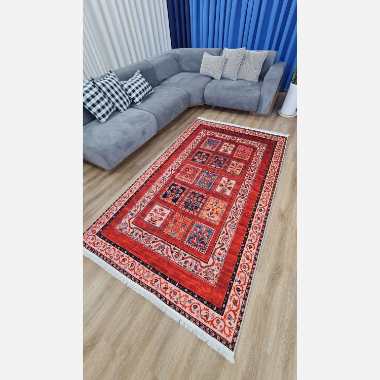 فرشینه مخملی مدرن طرح سنتی استُپ دار (اصلا لیز نمیخوره) a092 (پس کرایه)