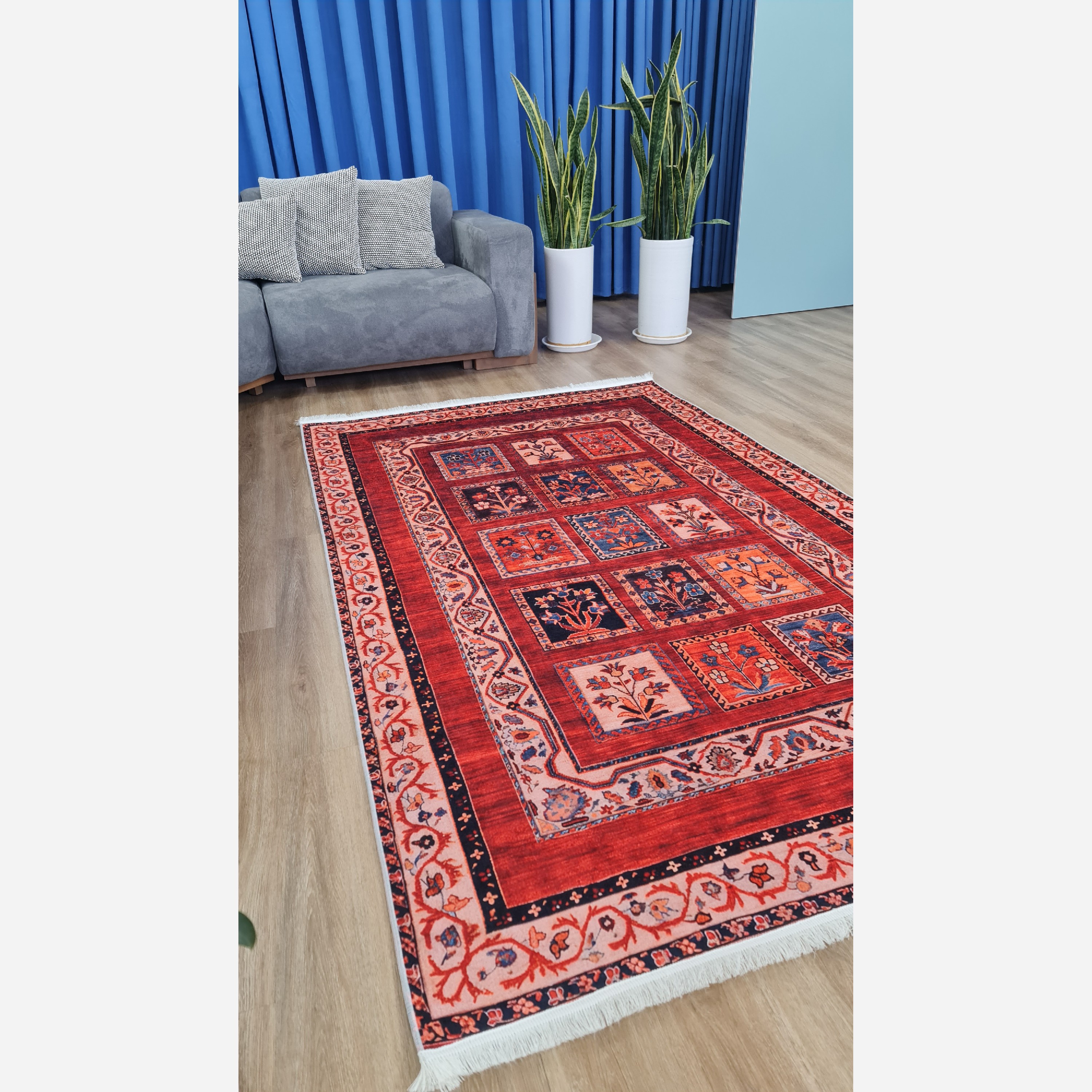 فرشینه مخملی مدرن طرح سنتی استُپ دار (اصلا لیز نمیخوره) a092 (پس کرایه)