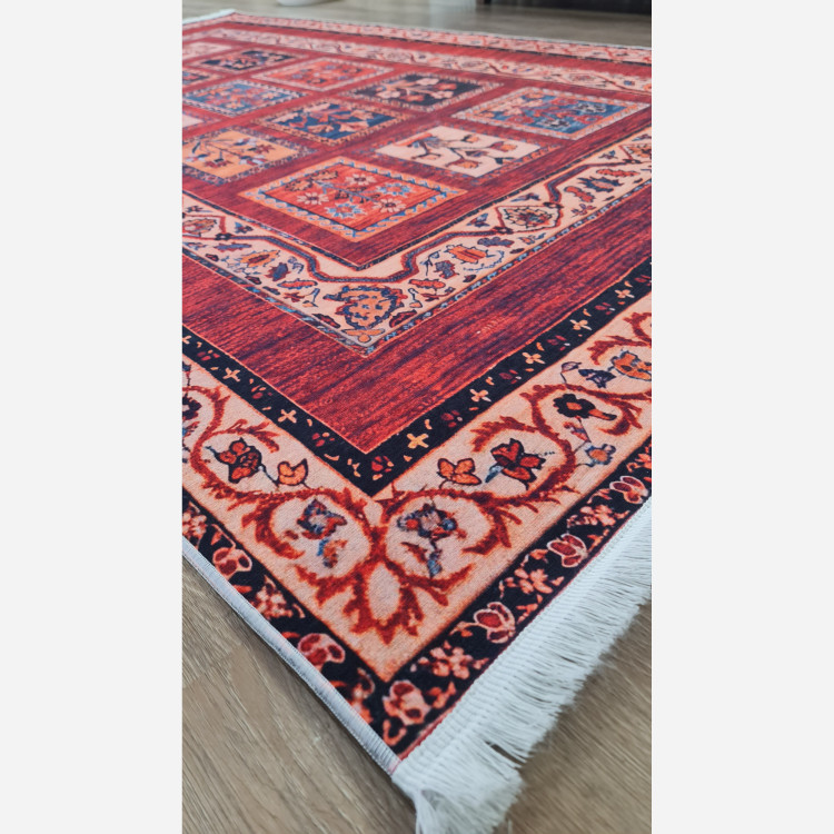 فرشینه مخملی مدرن طرح سنتی استُپ دار (اصلا لیز نمیخوره) a092 (پس کرایه)