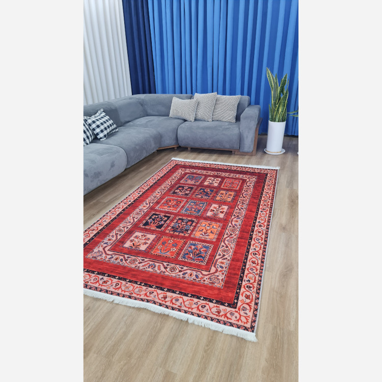 فرشینه مخملی مدرن طرح سنتی استُپ دار (اصلا لیز نمیخوره) a092 (پس کرایه)