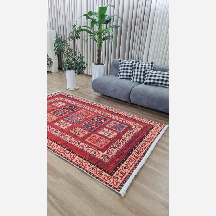 فرشینه مخملی مدرن طرح سنتی استُپ دار (اصلا لیز نمیخوره) a092 (پس کرایه)