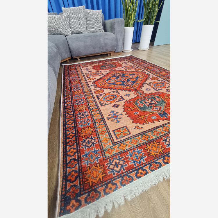فرشینه مخملی مدرن طرح سنتی استُپ دار (اصلا لیز نمیخوره) o110 (پس کرایه)