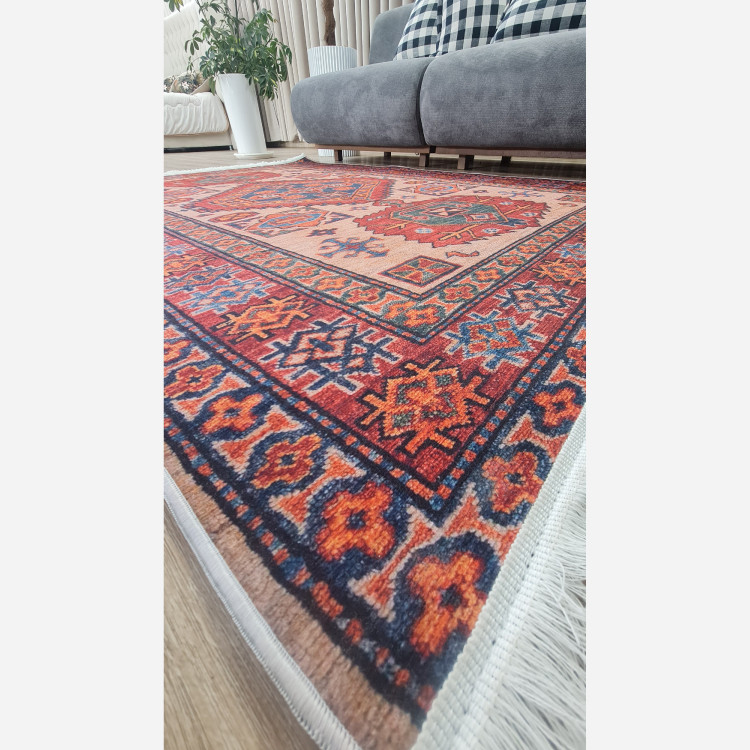 فرشینه مخملی مدرن طرح سنتی استُپ دار (اصلا لیز نمیخوره) o110 (پس کرایه)