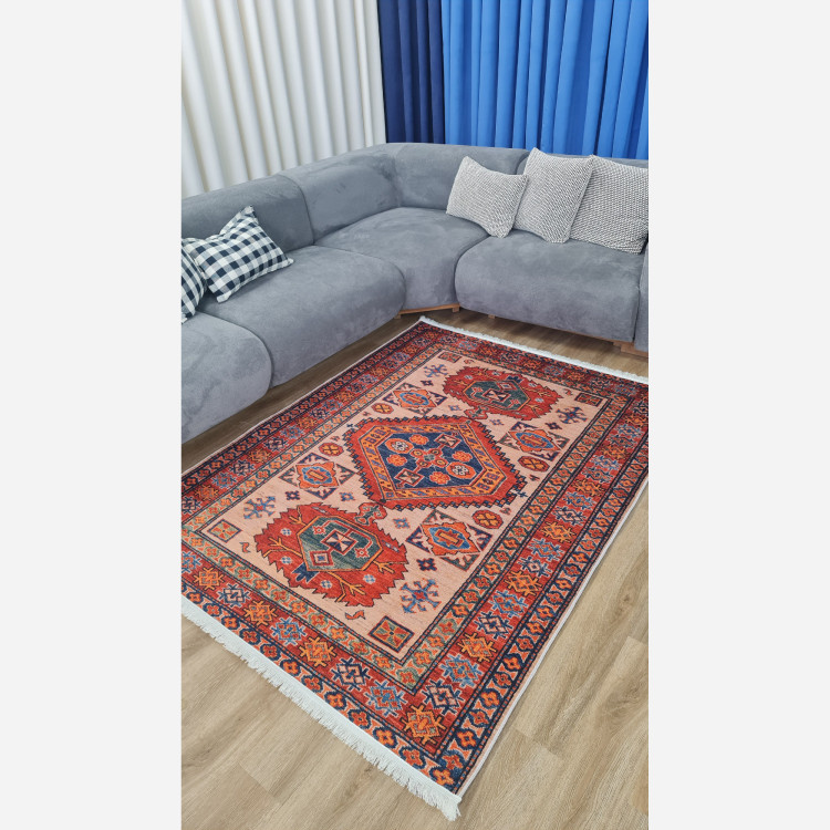 فرشینه مخملی مدرن طرح سنتی استُپ دار (اصلا لیز نمیخوره) o110 (پس کرایه)
