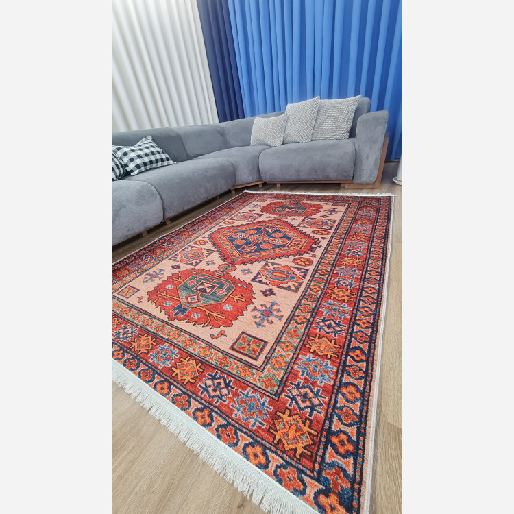 فرشینه مخملی مدرن طرح سنتی استُپ دار (اصلا لیز نمیخوره) o110 (پس کرایه)