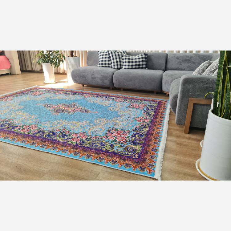 فرش مخمل مدرن طرح ابریشم استُپ دار (اصلا لیز نمیخوره) a084 (پس کرایه)