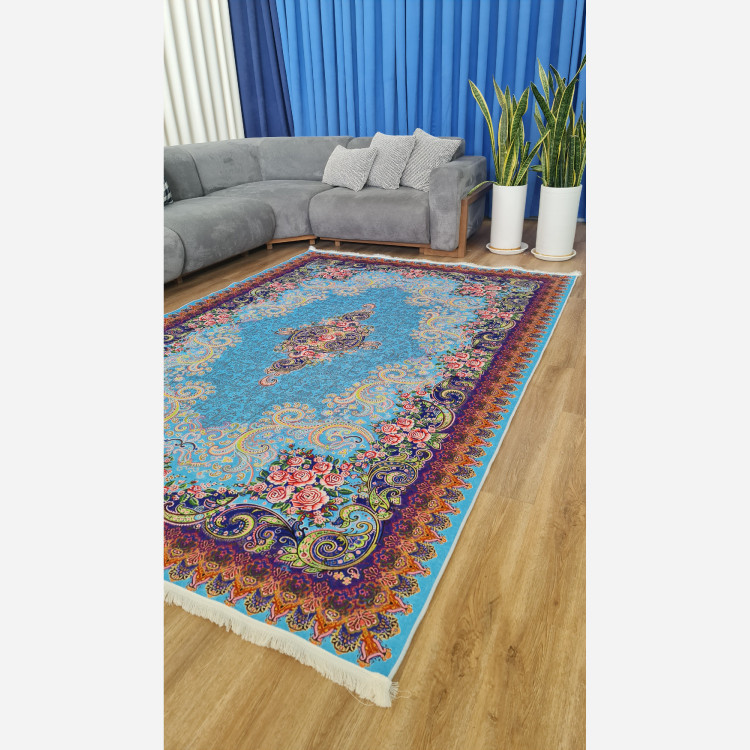 فرش مخمل مدرن طرح ابریشم استُپ دار (اصلا لیز نمیخوره) a084 (پس کرایه)