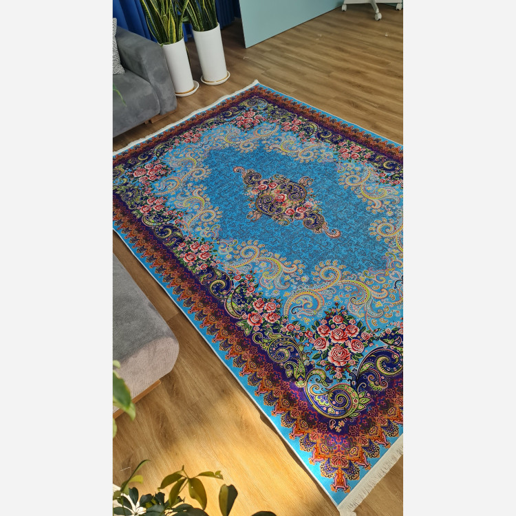 فرش مخمل مدرن طرح ابریشم استُپ دار (اصلا لیز نمیخوره) a084 (پس کرایه)