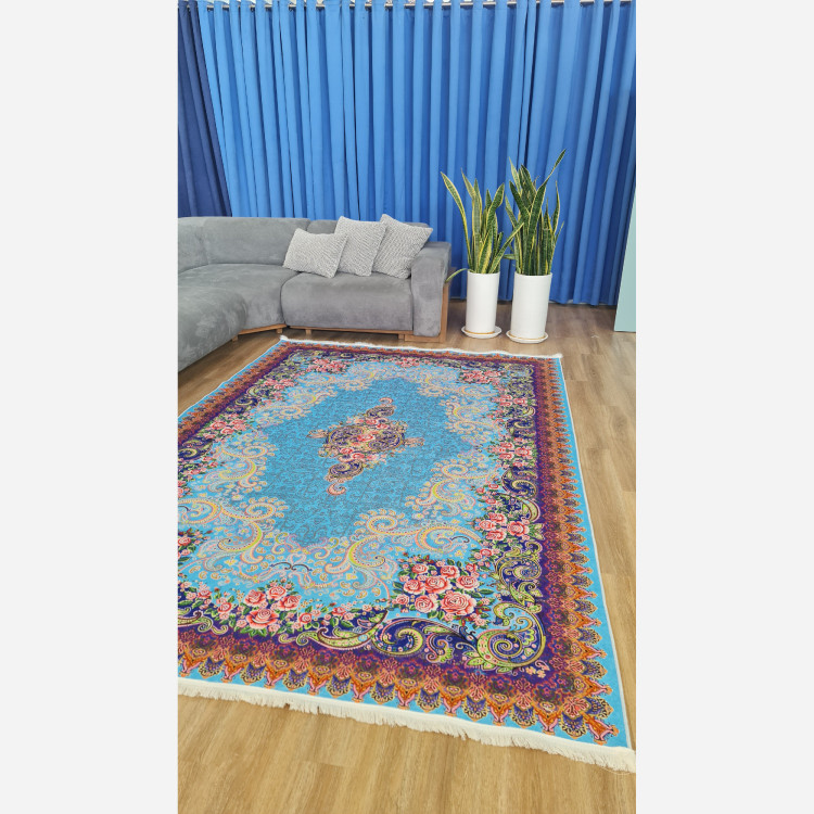 فرش مخمل مدرن طرح ابریشم استُپ دار (اصلا لیز نمیخوره) a084 (پس کرایه)
