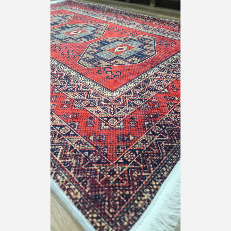 فرشینه مخملی مدرن طرح ابریشم استُپ دار (اصلا لیز نمیخوره) a155 (پس کرایه)