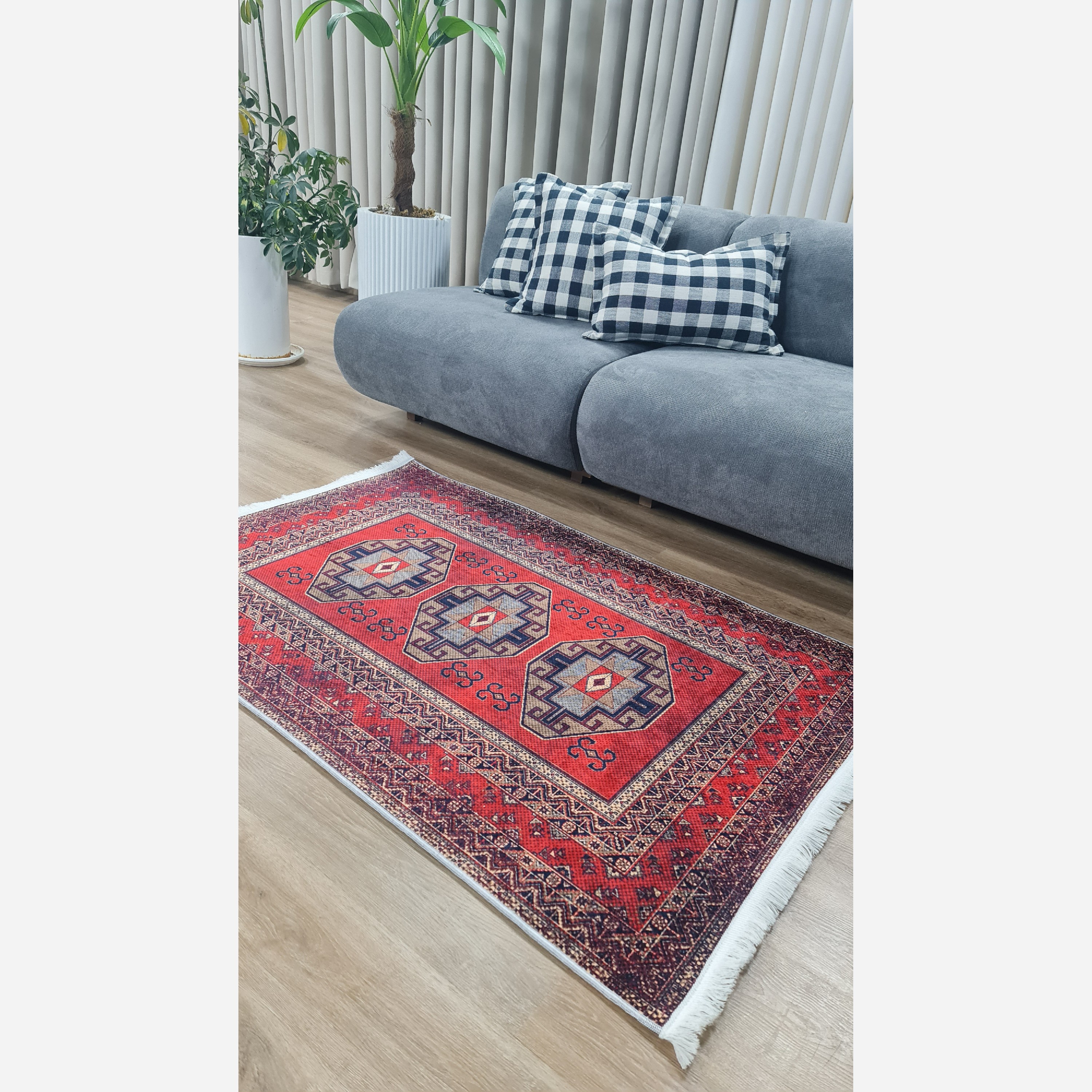 فرشینه مخملی مدرن طرح ابریشم استُپ دار (اصلا لیز نمیخوره) a155 (پس کرایه)
