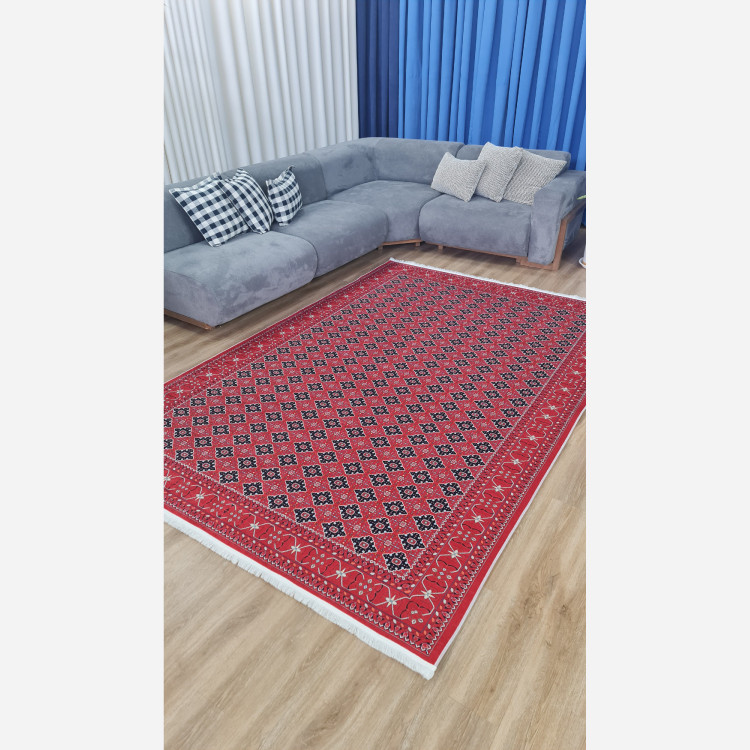 فرش مخمل طرح لاکی استُپ دار (اصلا لیز نمیخوره) a122 (پس کرایه)