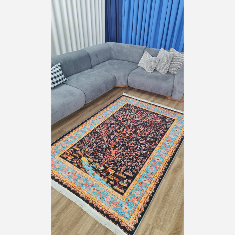 فرشینه مدرن مخمل استُپ دار (اصلا لیز نمیخوره) - (پس کرایه)