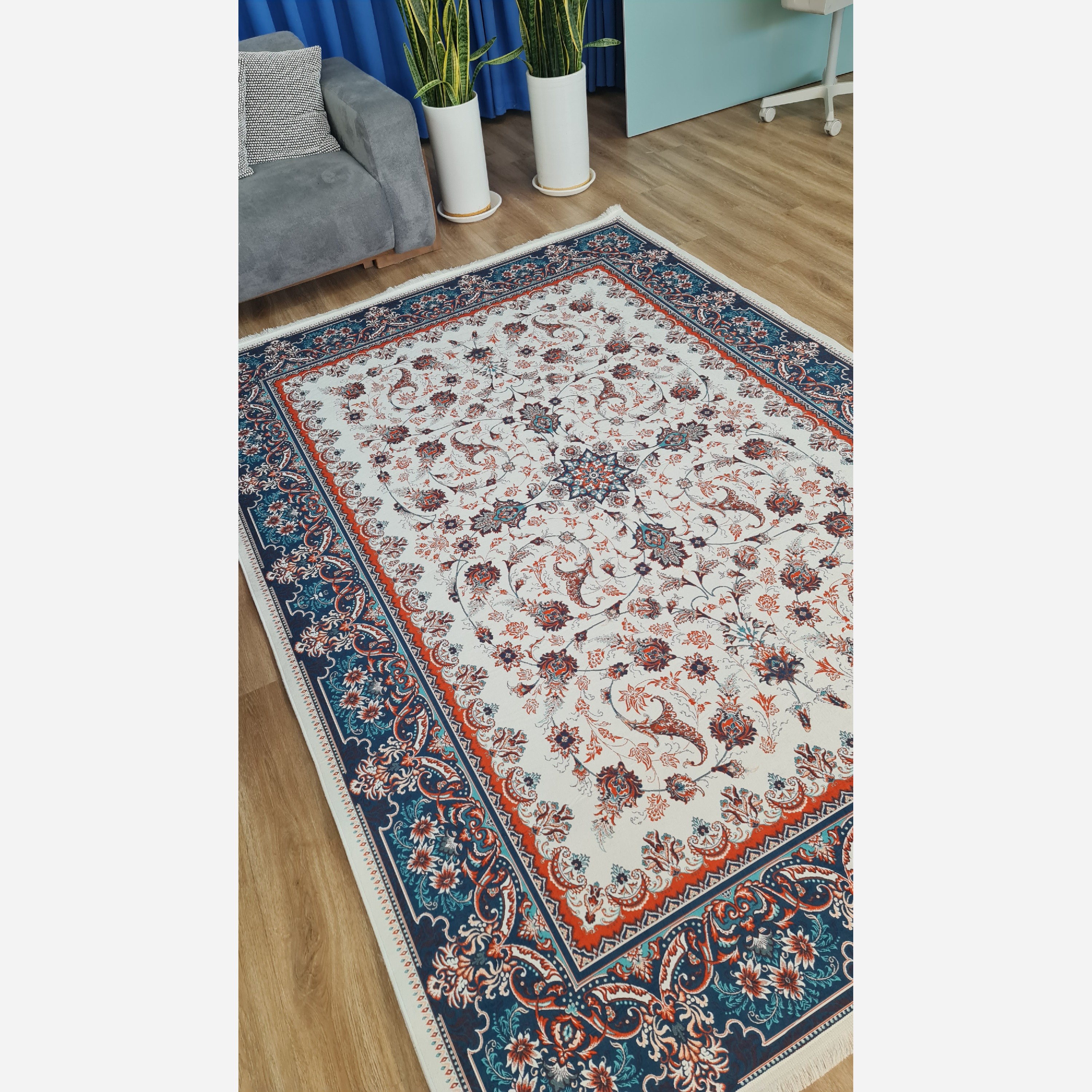 فرش مدرن مخمل استُپ دار (اصلا لیز نمیخوره) o134 (پس کرایه)