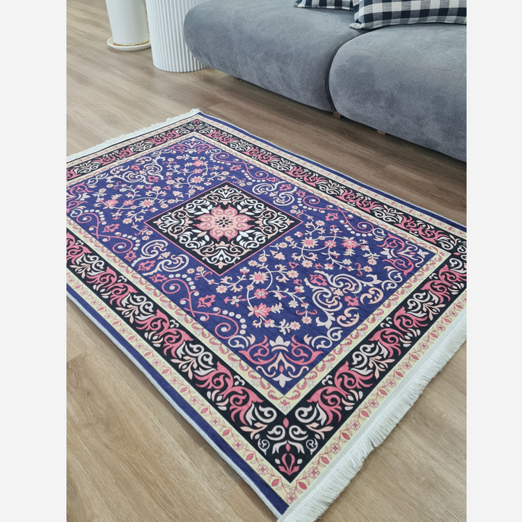 فرش مخملی مدرن طرح ابریشمی استُپ دار (اصلا لیز نمیخوره) a137 (پس کرایه)