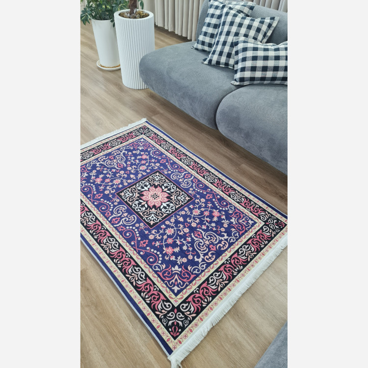 فرش مخملی مدرن طرح ابریشمی استُپ دار (اصلا لیز نمیخوره) a137 (پس کرایه)