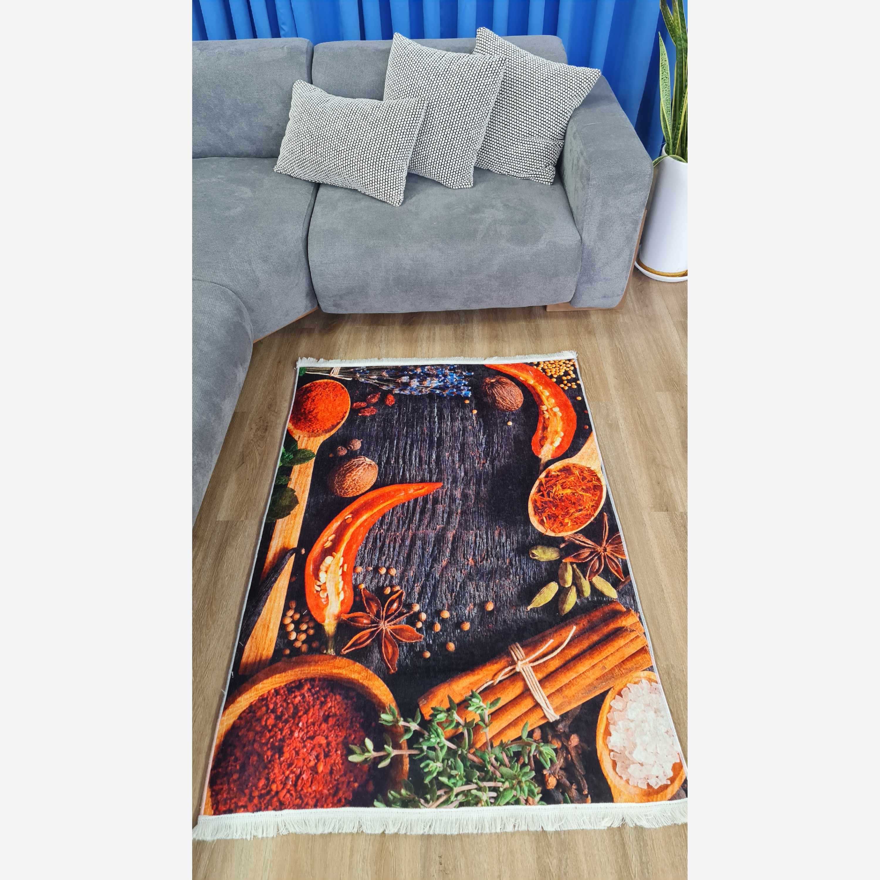 فرشینه مخمل استُپ دار (اصلا لیز نمیخوره) طرح آشپزخانه h082 (پس کرایه)