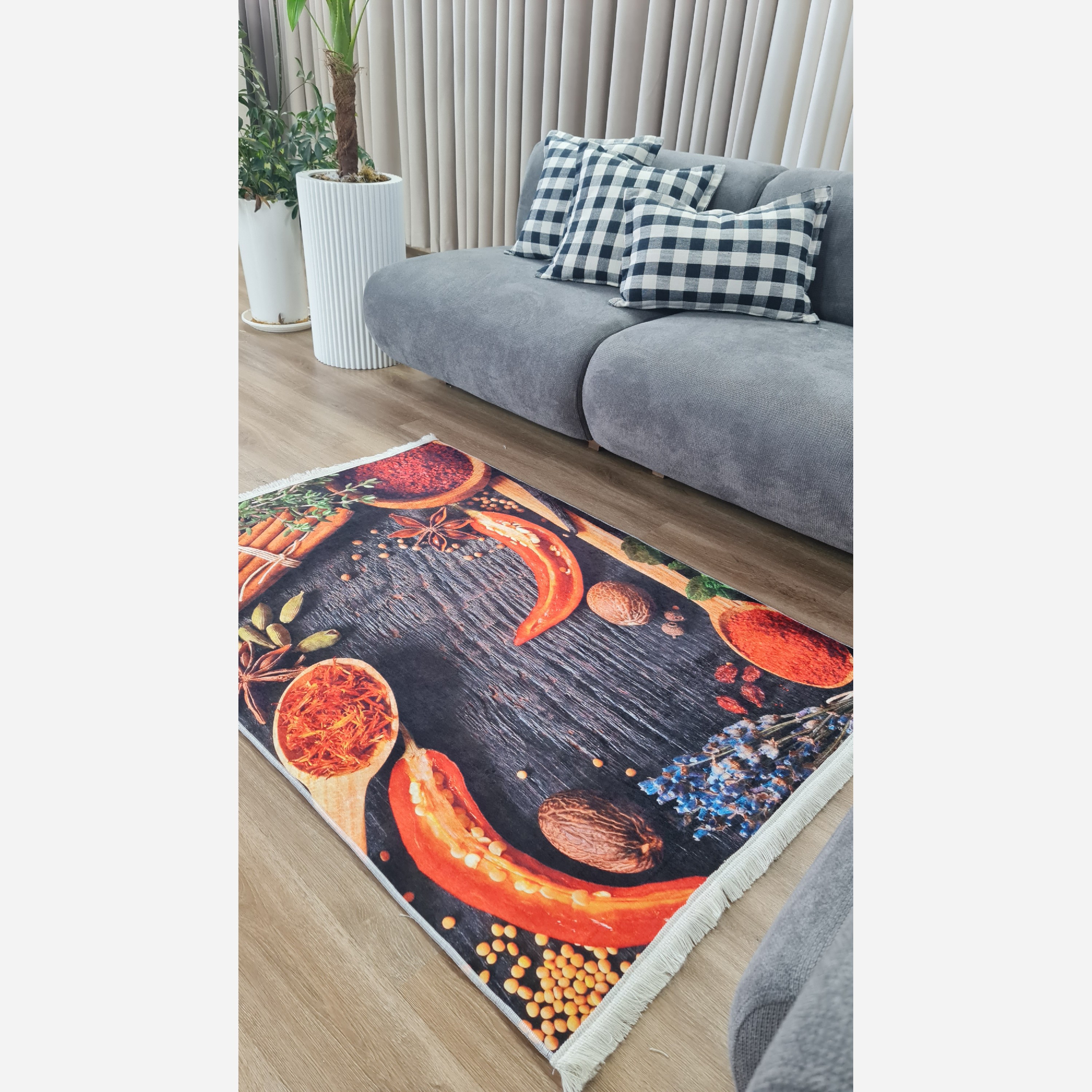 فرشینه مخمل استُپ دار (اصلا لیز نمیخوره) طرح آشپزخانه h082 (پس کرایه)