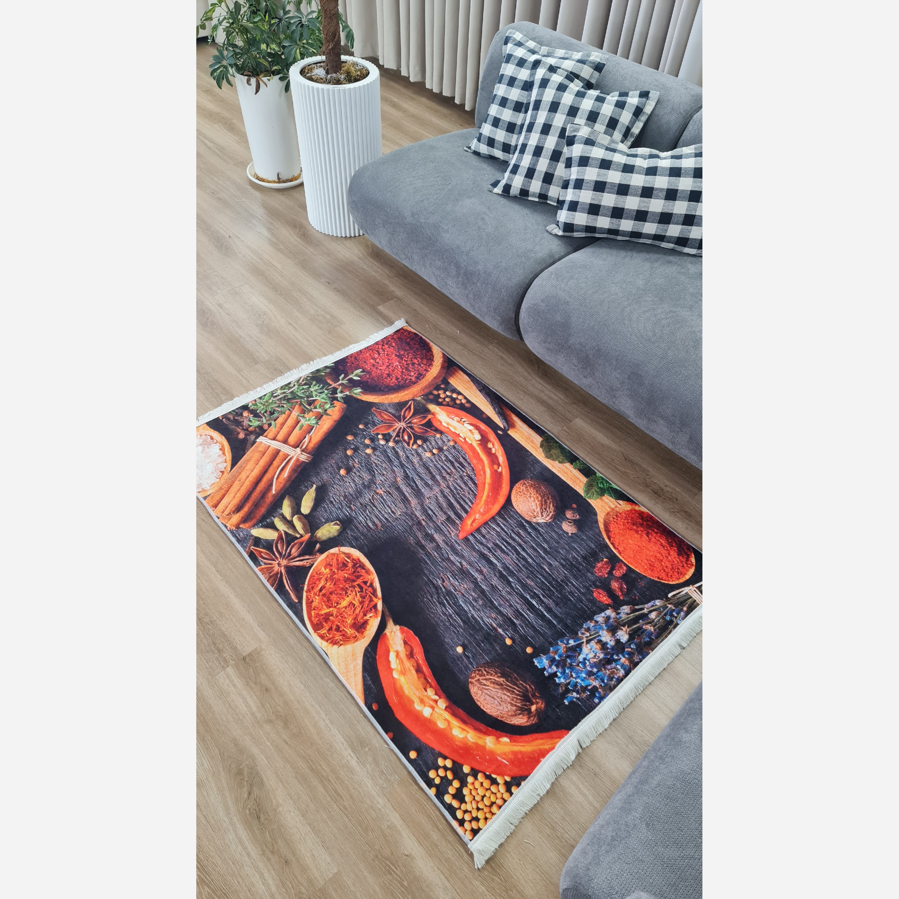 فرشینه مخمل استُپ دار (اصلا لیز نمیخوره) طرح آشپزخانه h082 (پس کرایه)