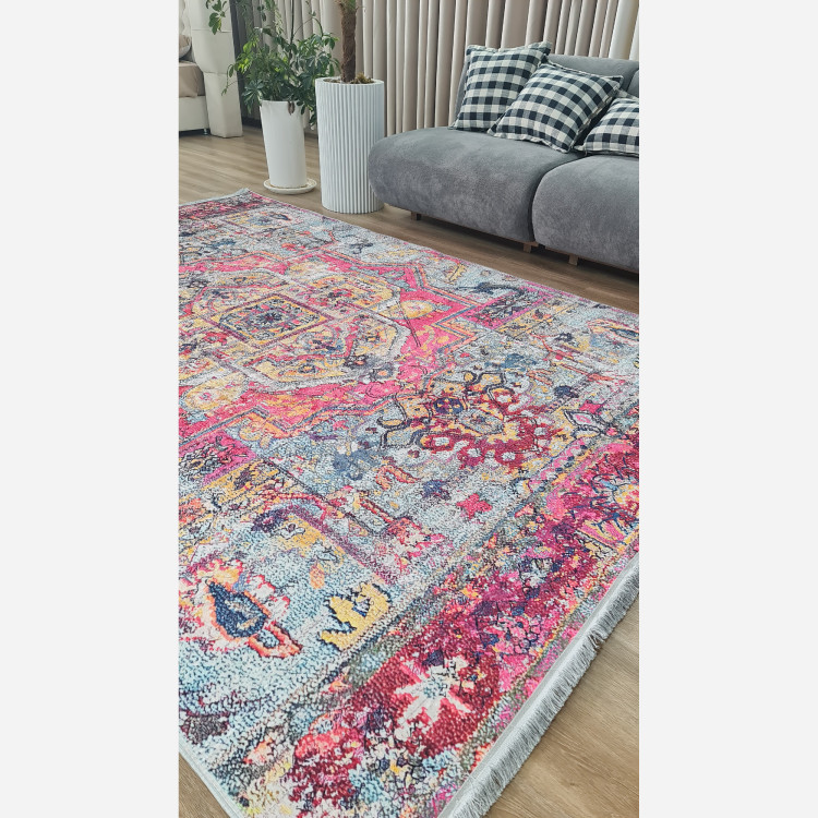 فرش مخمل طرح سنتی استُپ دار (اصلا لیز نمیخوره) m150 (پس کرایه)
