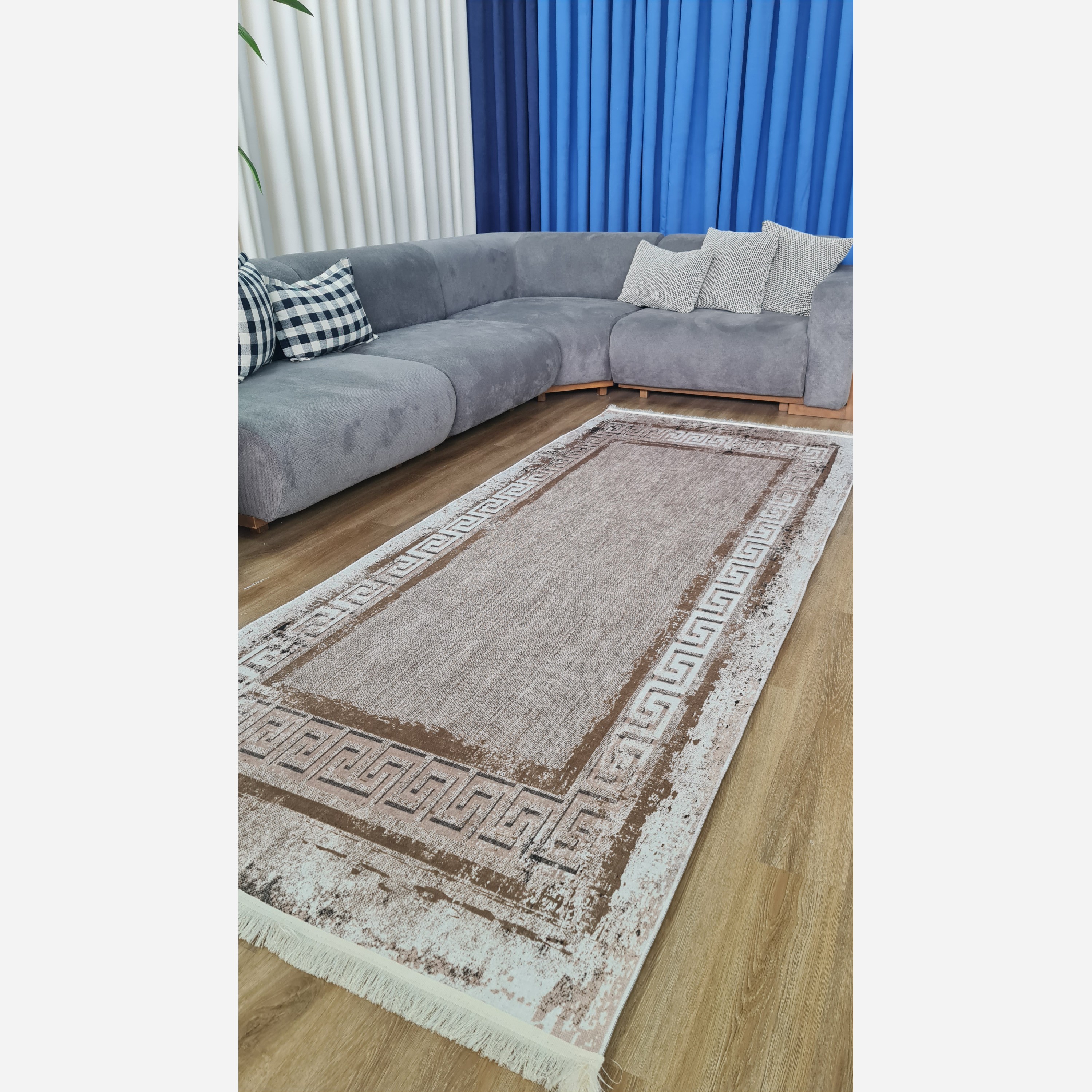 فرشینه راهرویی مخمل مدرن زیره استُپ دار (اصلا لیز نمیخوره) (پس کرایه)