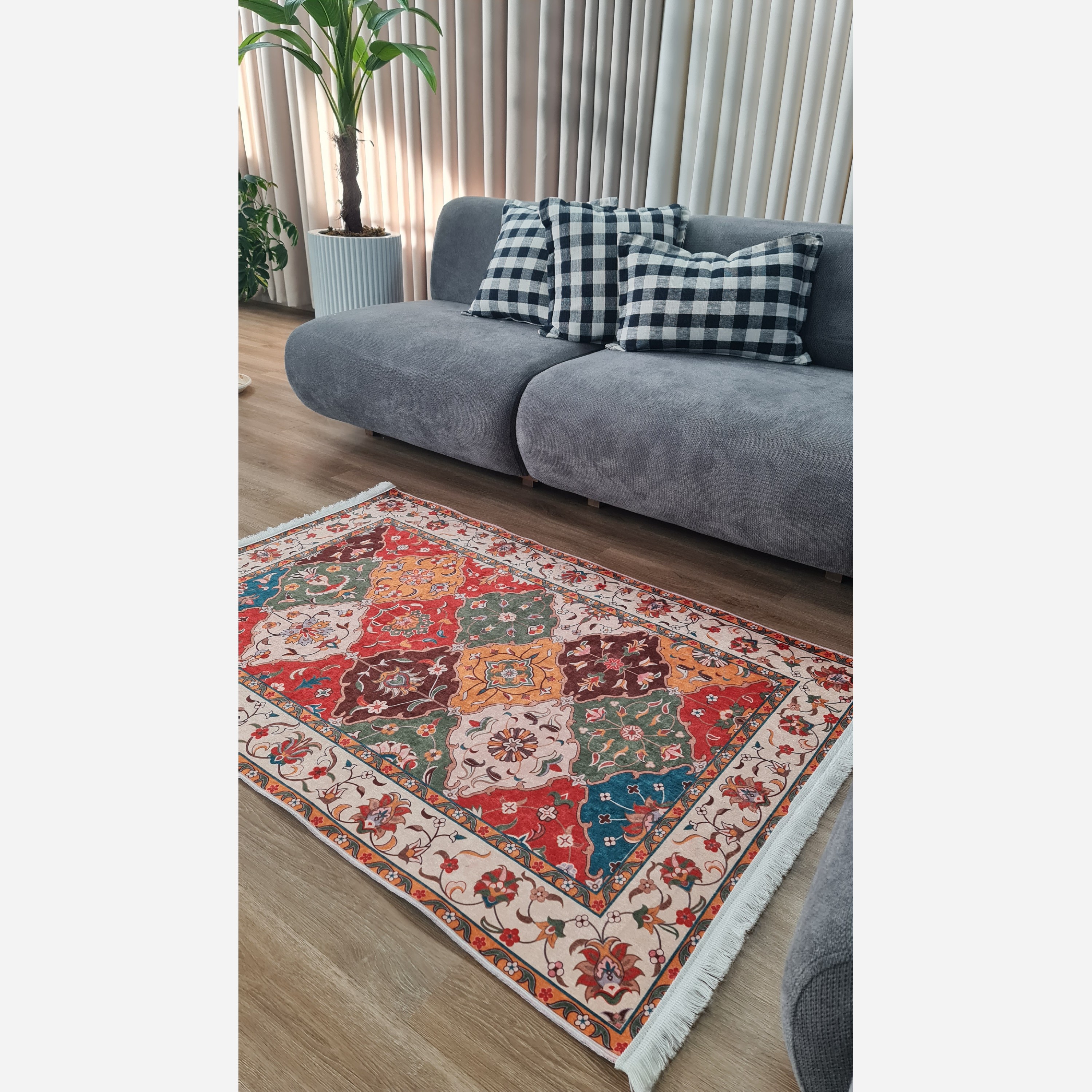 فرشینه فانتزی مدرن (مخمل هازان) مناسب دکوراسیون شیک (پس کرایه)