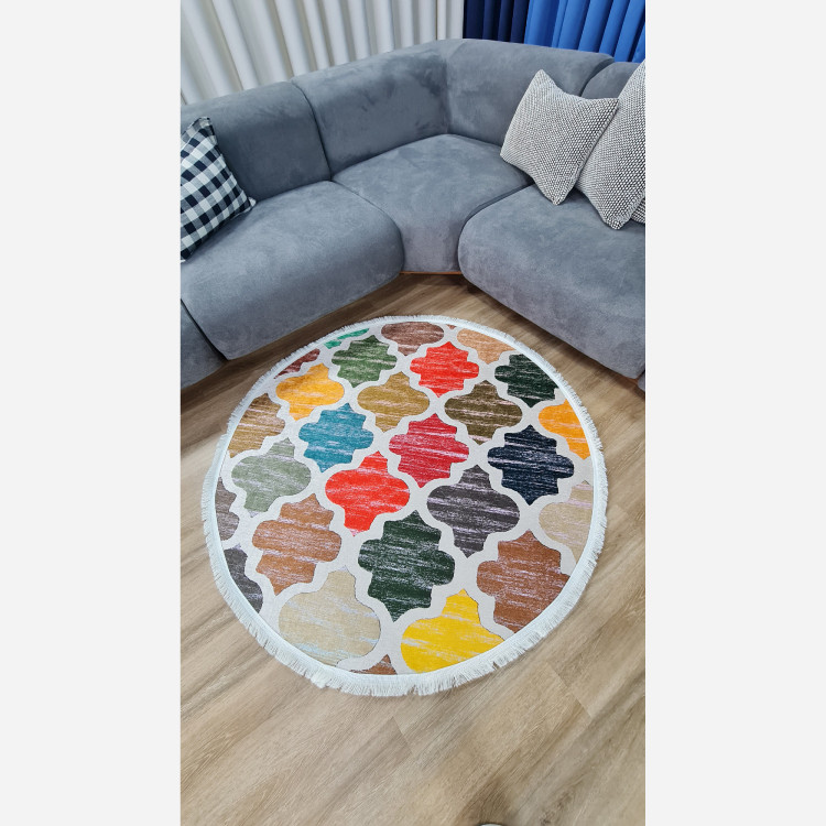 فرشینه مدرن دایره ای استُپ دار (اصلا لیز نمیخوره) رویه مخمل m267 (پس کرایه)