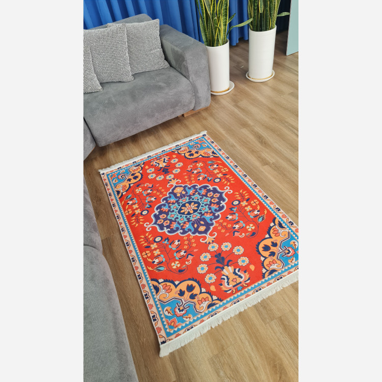 فرش مدرن طرح ابریشمی استُپ دار (اصلا لیز نمیخوره) رویه مخمل (پس کرایه)