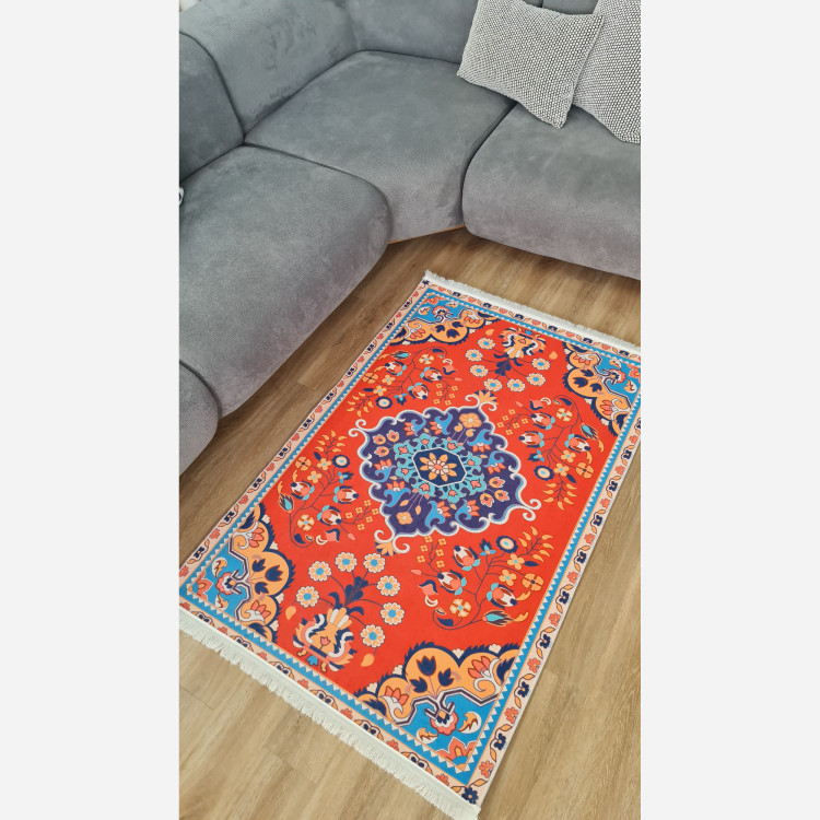 فرش مدرن طرح ابریشمی استُپ دار (اصلا لیز نمیخوره) رویه مخمل (پس کرایه)