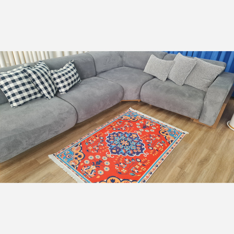 فرش مدرن طرح ابریشمی استُپ دار (اصلا لیز نمیخوره) رویه مخمل (پس کرایه)