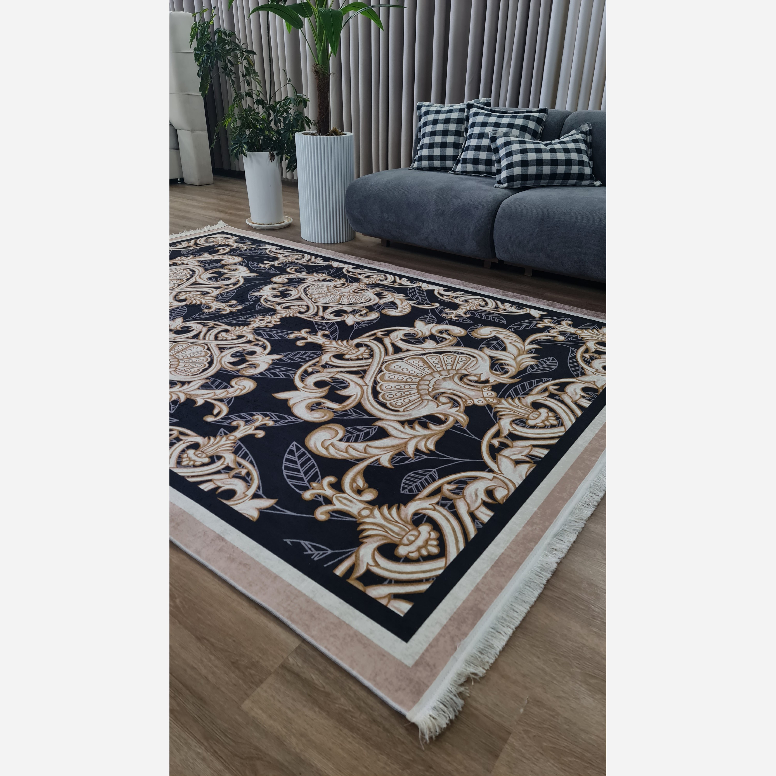 فرشینه مخملی مدرن رویه مخمل هازان ترک 20250420 (پس کرایه)