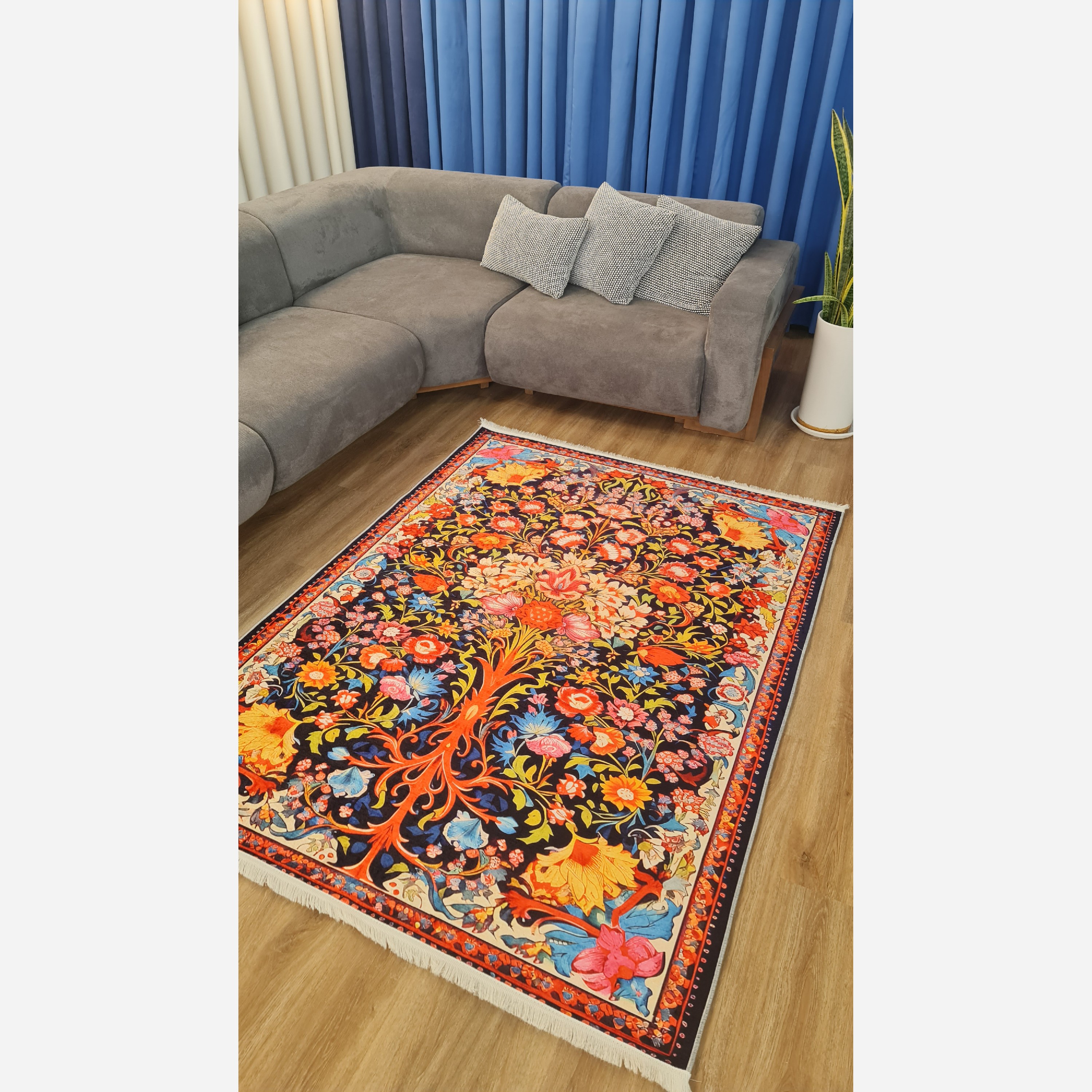 فرشینه مدرن با رویه مخمل هازان کد a048 (پس کرایه)