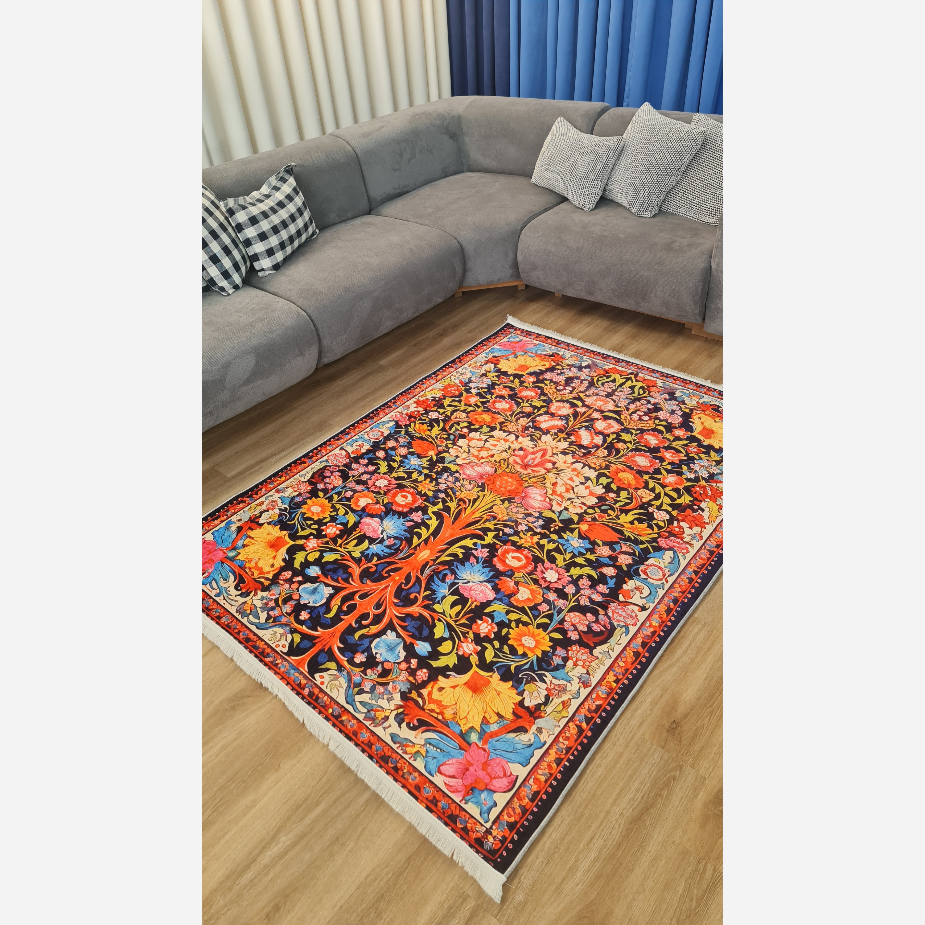 فرشینه مدرن با رویه مخمل هازان کد a048 (پس کرایه)
