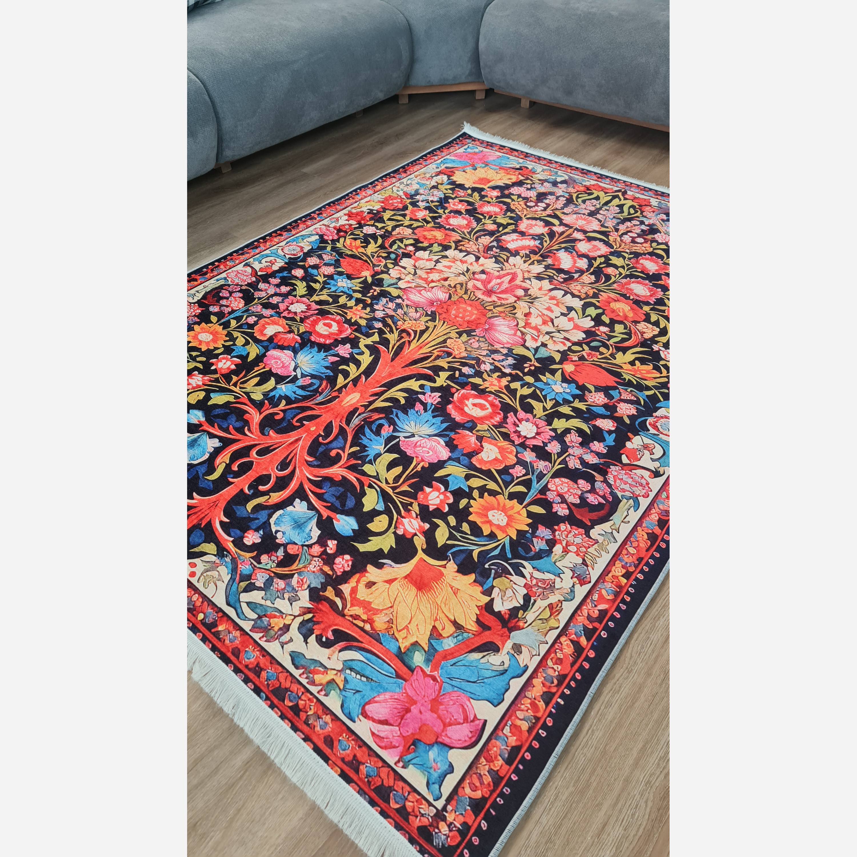 فرشینه مدرن با رویه مخمل هازان کد a048 (پس کرایه)