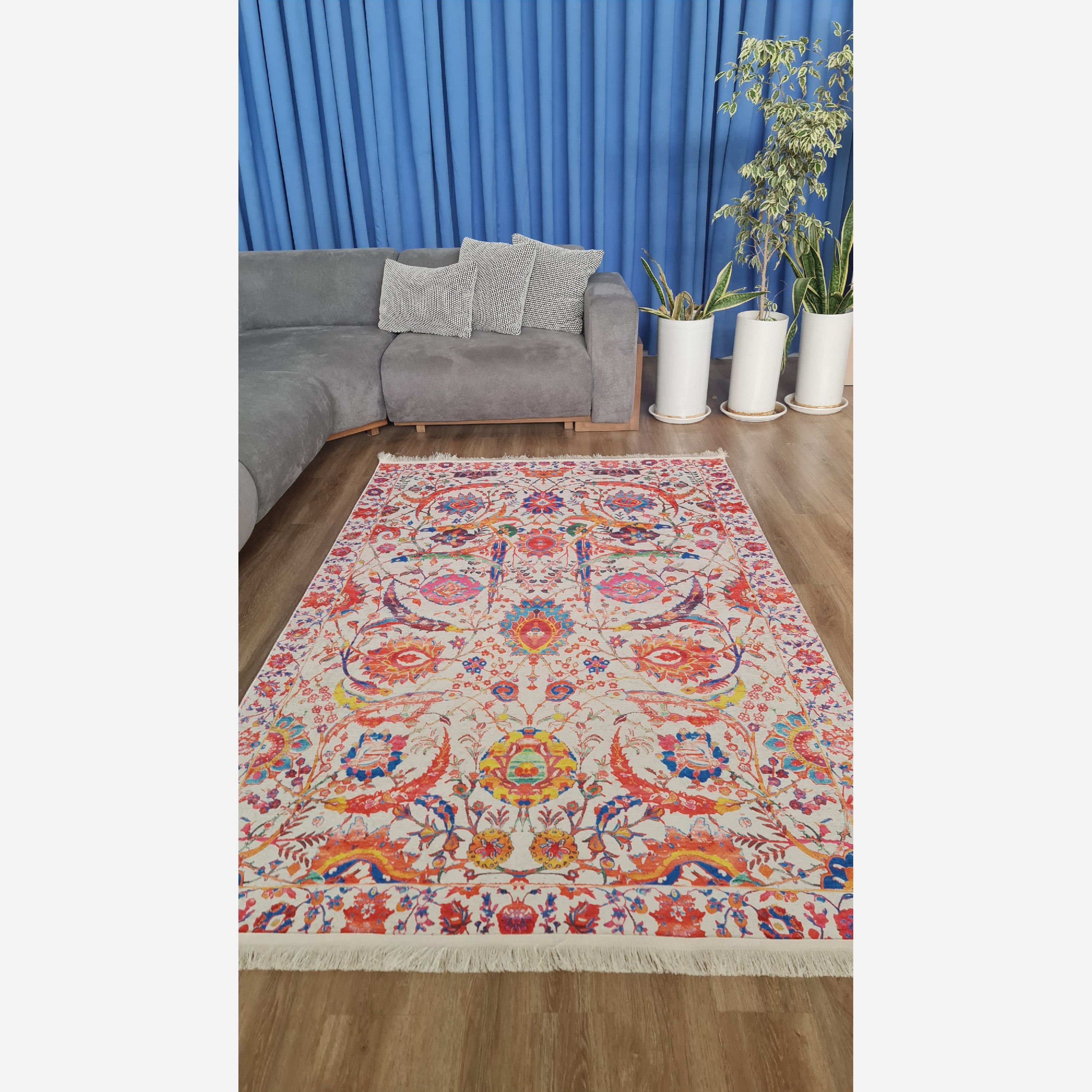 فرش مدرن مخمل هازان ترک استُپ دار ( ضد لغزش )a093 (پس کرایه)