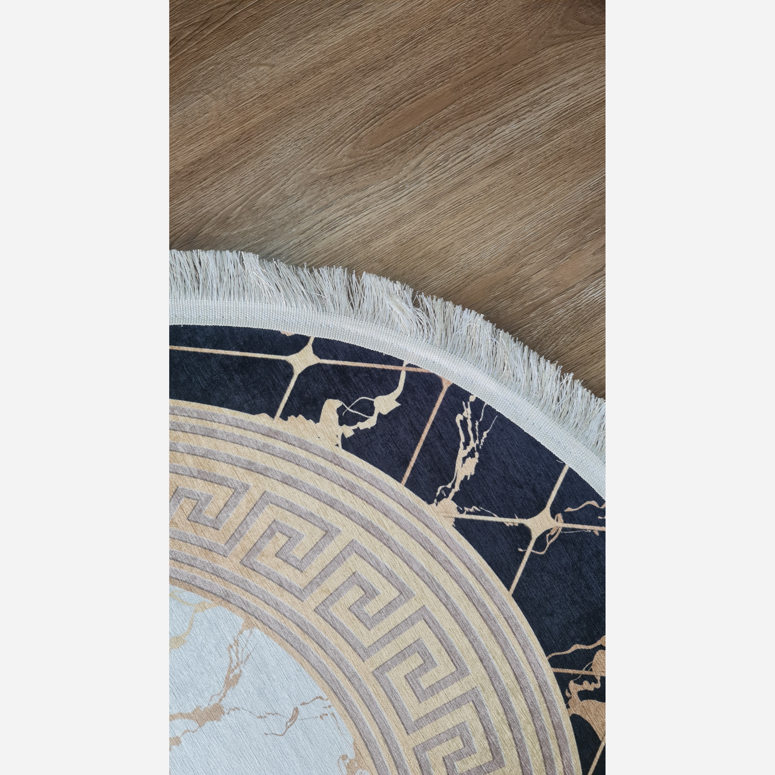 فرشینه بیضی مدرن طرح جدید جنس رویه مخمل هازان ترک (پس کرایه)