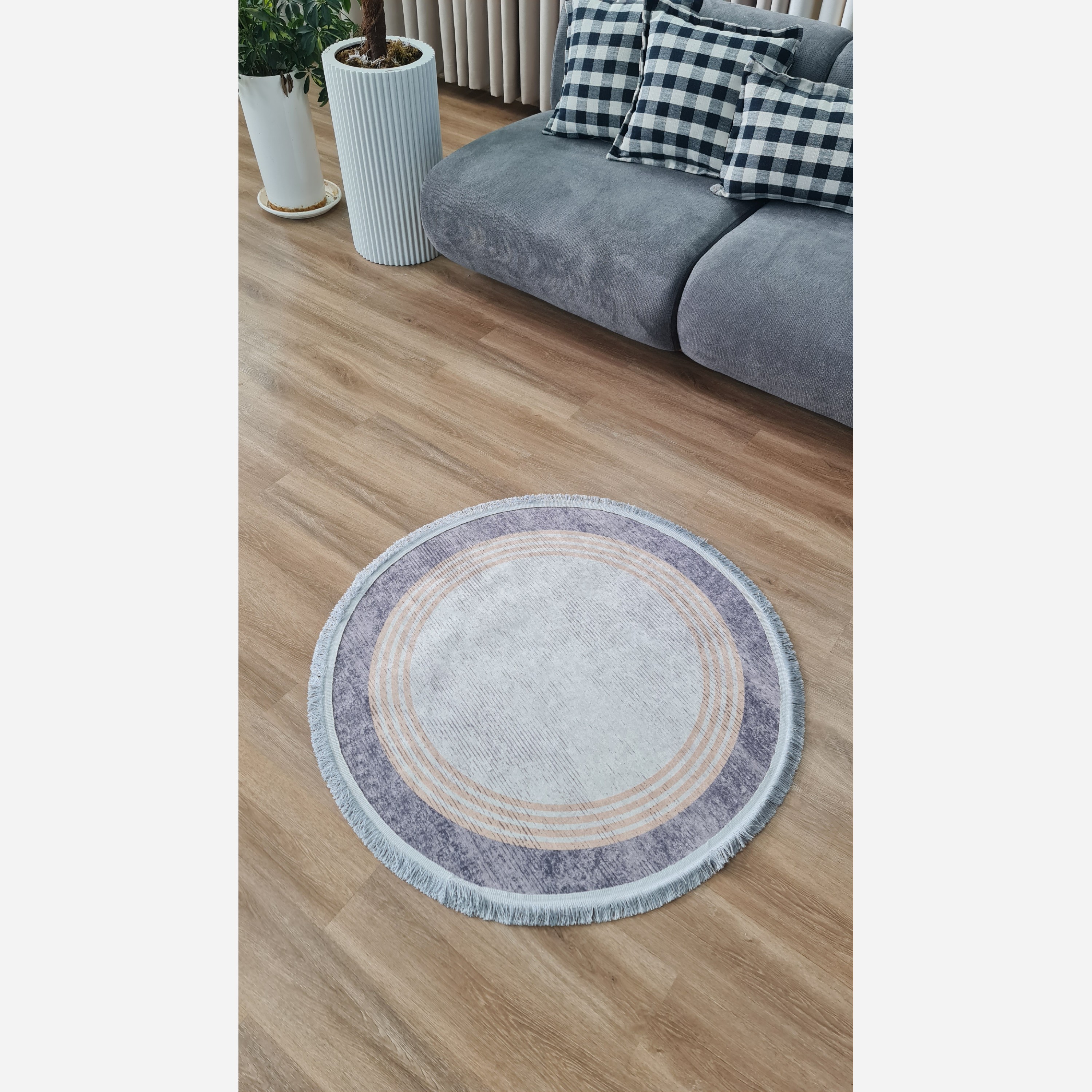 فرش مدرن دایره ای با رویه مخمل هازانd103 (پس کرایه)