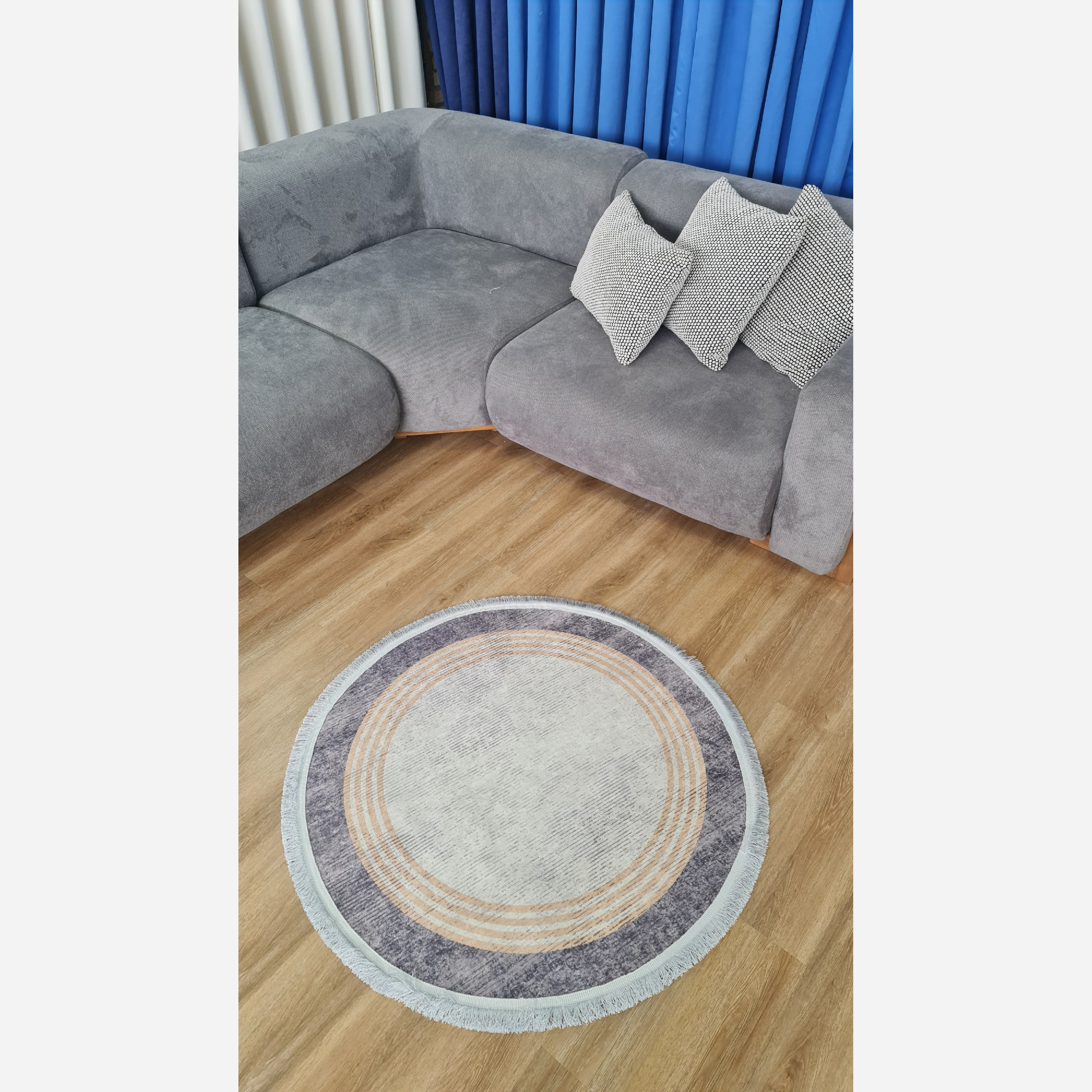فرش مدرن دایره ای با رویه مخمل هازانd103 (پس کرایه)