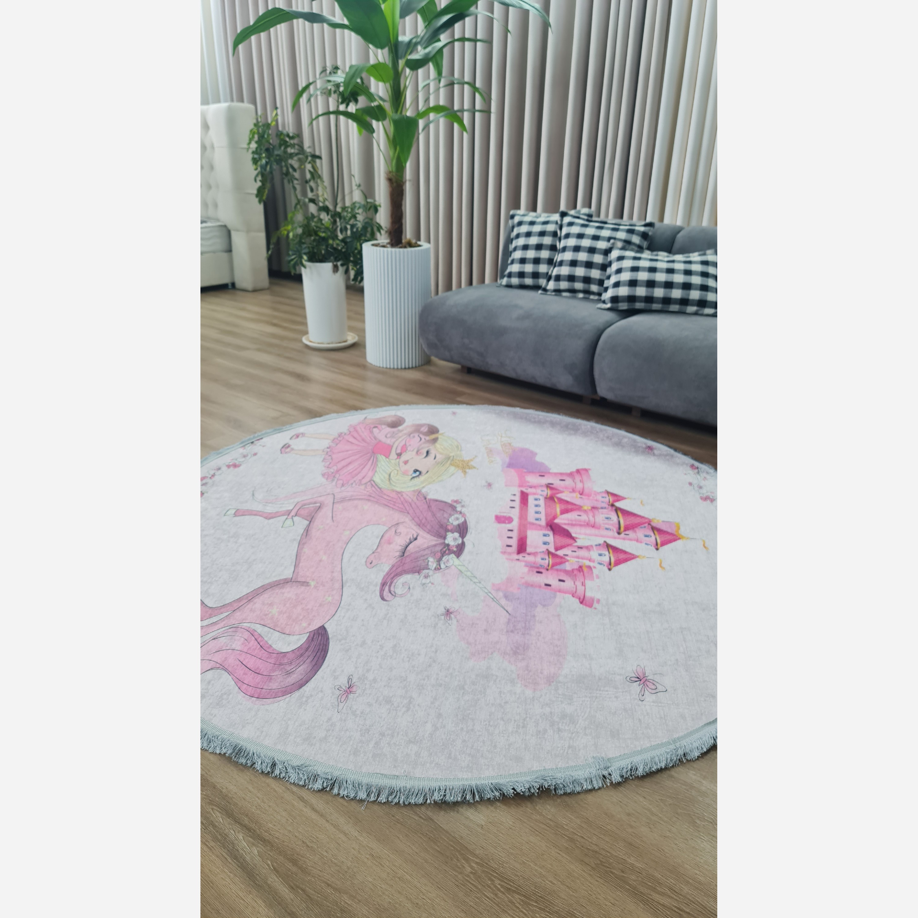 فرشینه مدرن دایره ای رویه مخمل هازان ترک 20250412 (پس کرایه)