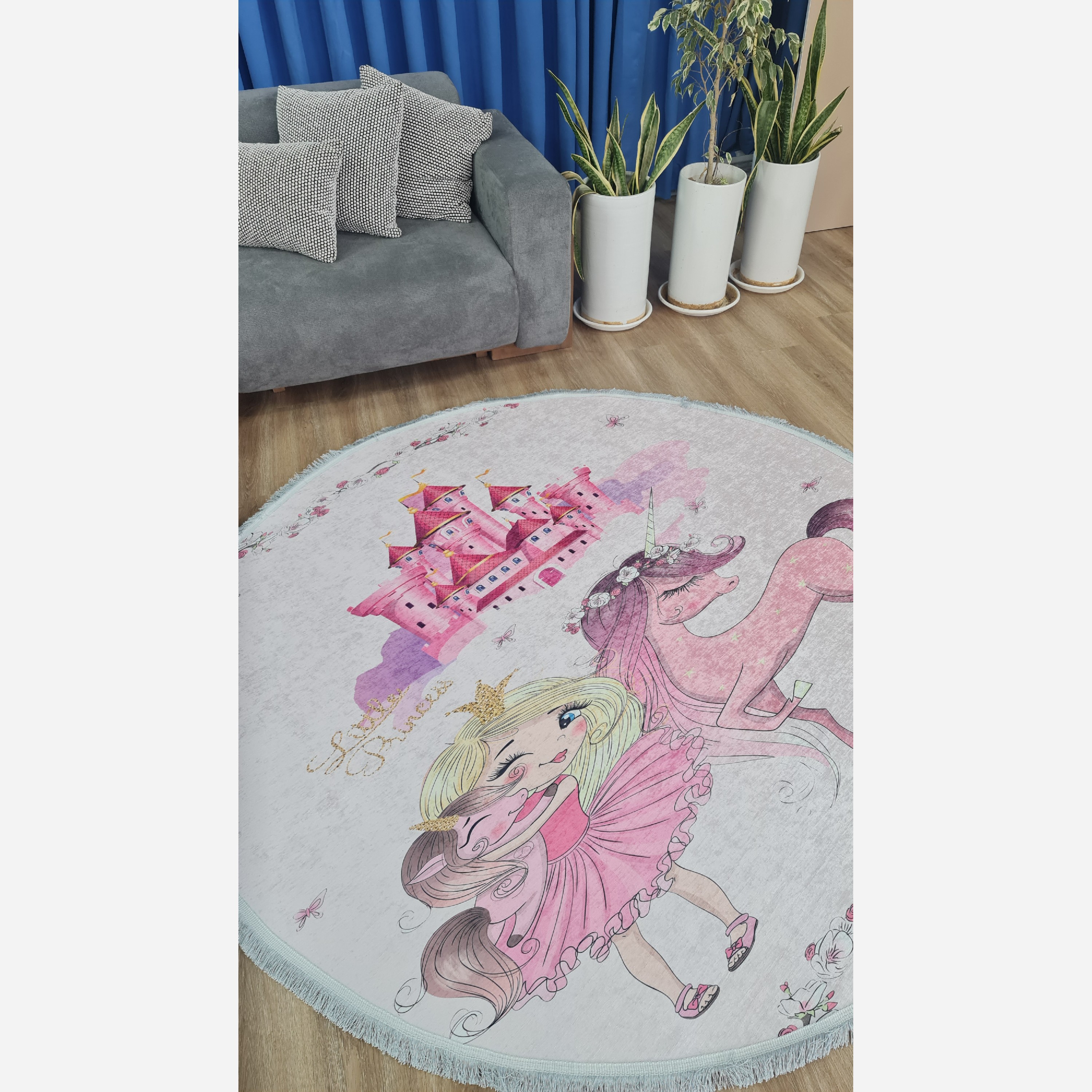فرشینه مدرن دایره ای رویه مخمل هازان ترک 20250412 (پس کرایه)