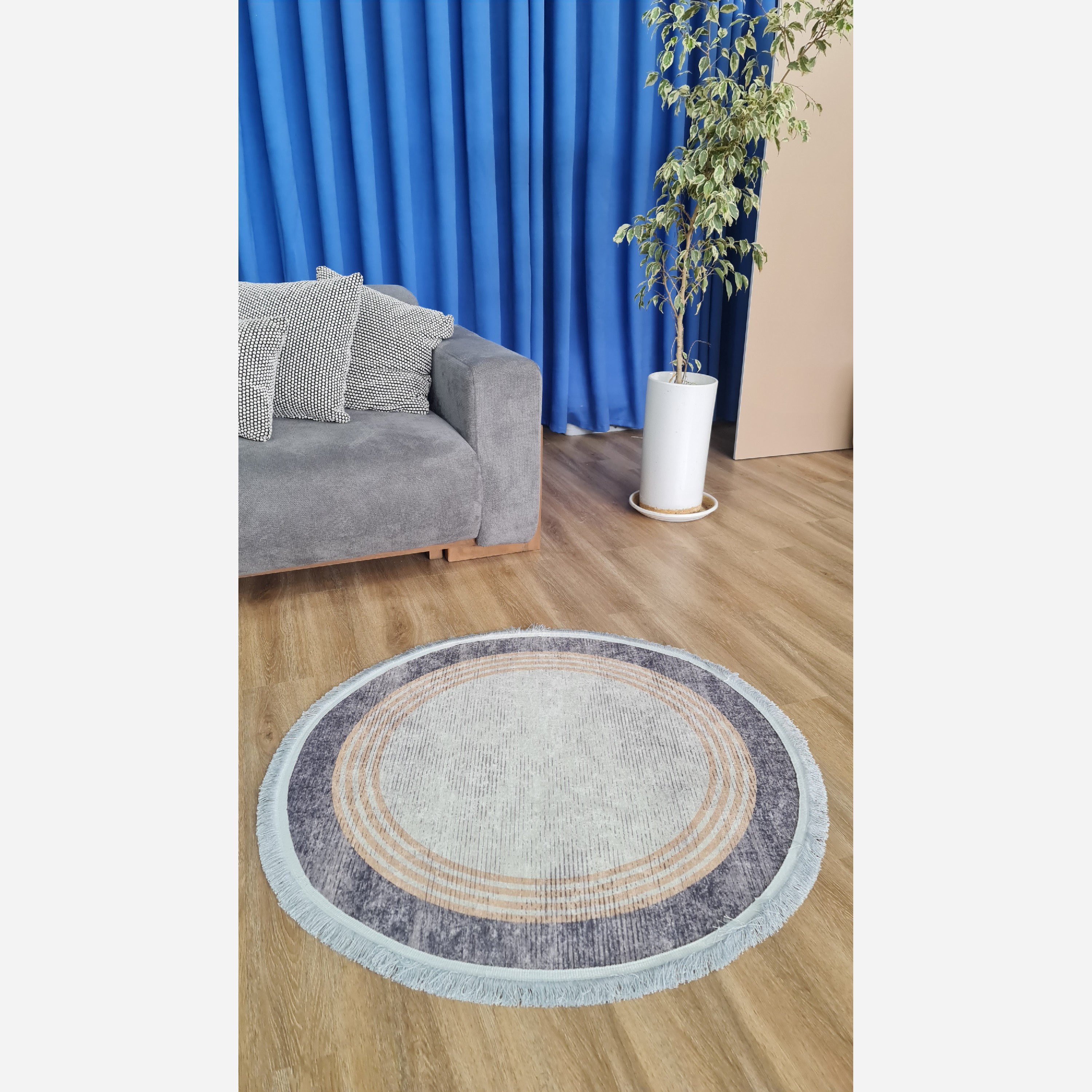فرش مدرن دایره ای با رویه مخمل هازانd103 (پس کرایه)