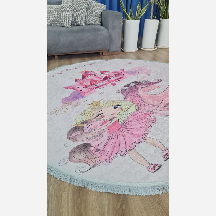 فرشینه مدرن دایره ای رویه مخمل هازان ترک 20250412 (پس کرایه)